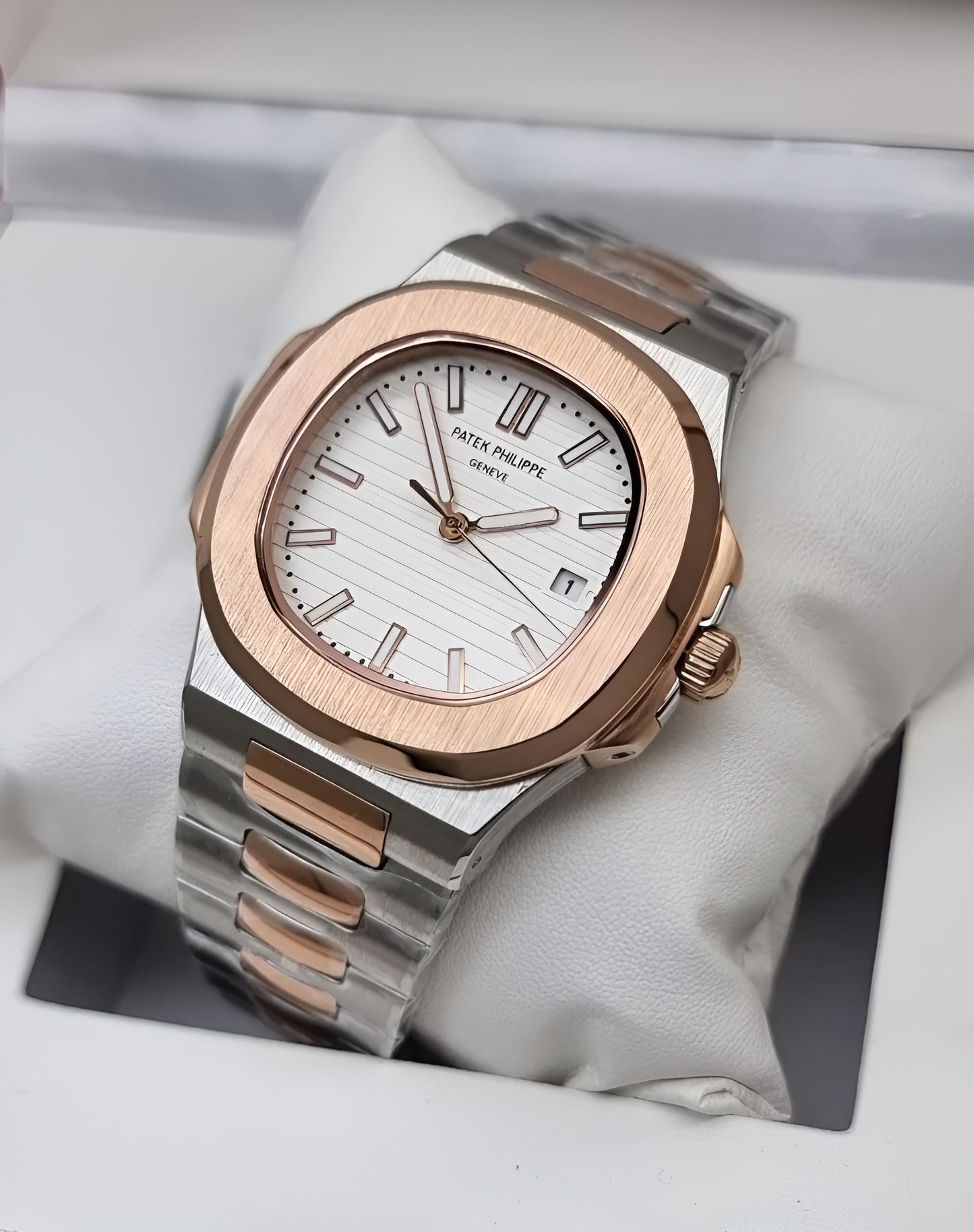 High Quality Luxury Branded Watch Rose & Silver (patek philippe)