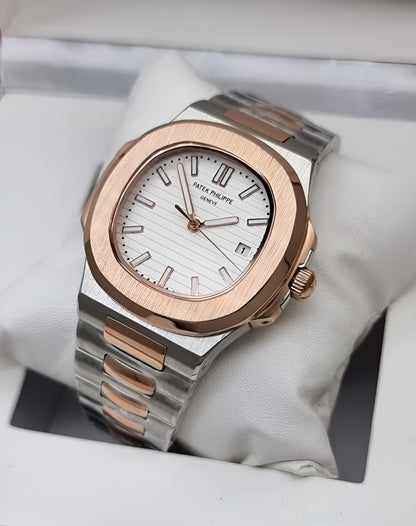 High Quality Luxury Branded Watch Rose & Silver (patek philippe)