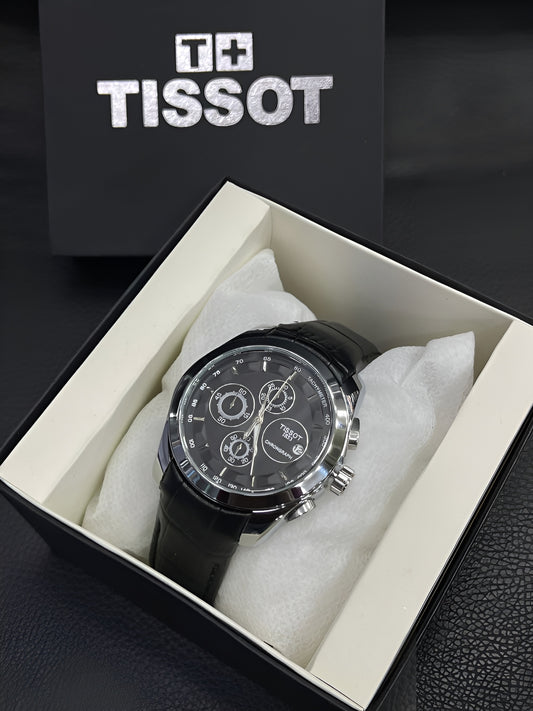 Inspired Men’s Watch Chronograph, Leather Strap, Multiple Colors (Tissot)
