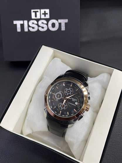 Inspired Men’s Watch Chronograph, Leather Strap, Multiple Colors (Tissot)