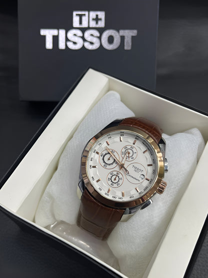 Inspired Men’s Watch Chronograph, Leather Strap, Multiple Colors (Tissot)