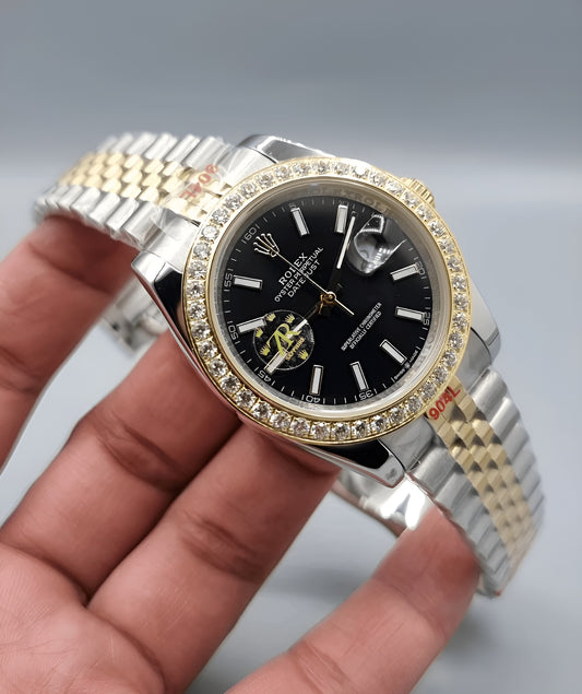 High Quality Luxury Branded Watch, Black Index Dial (RX)