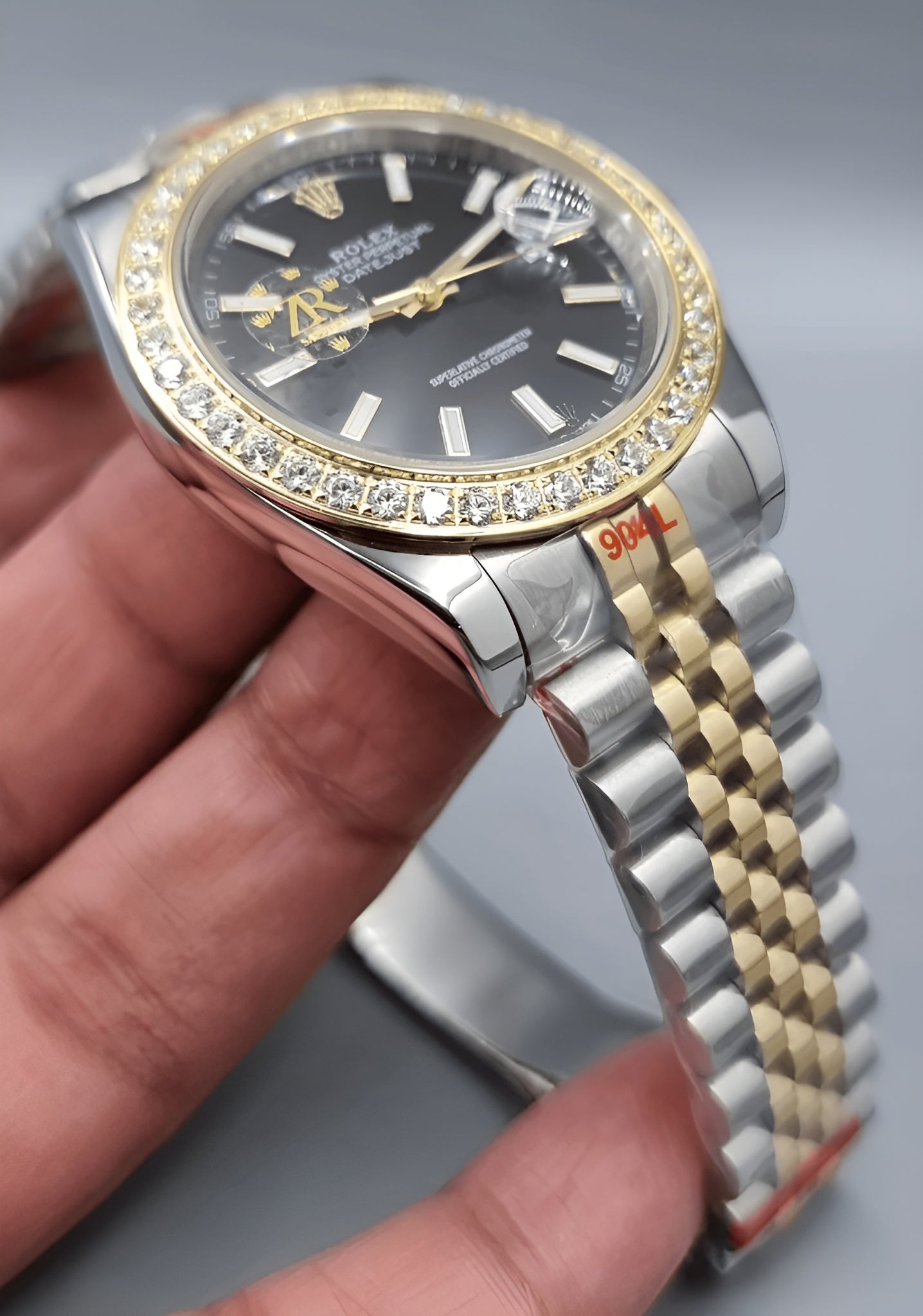 High Quality Luxury Branded Watch, Black Index Dial (RX)