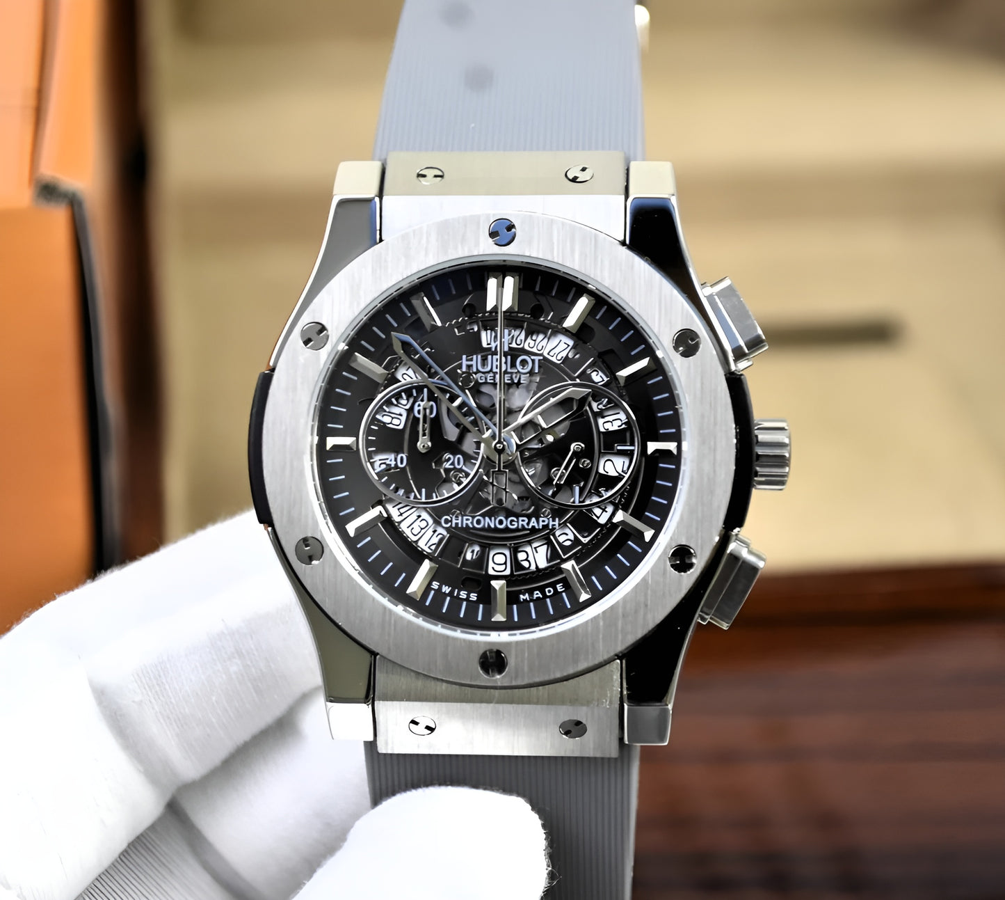 High Quality Luxury Branded Watch Skeleton Dial Style