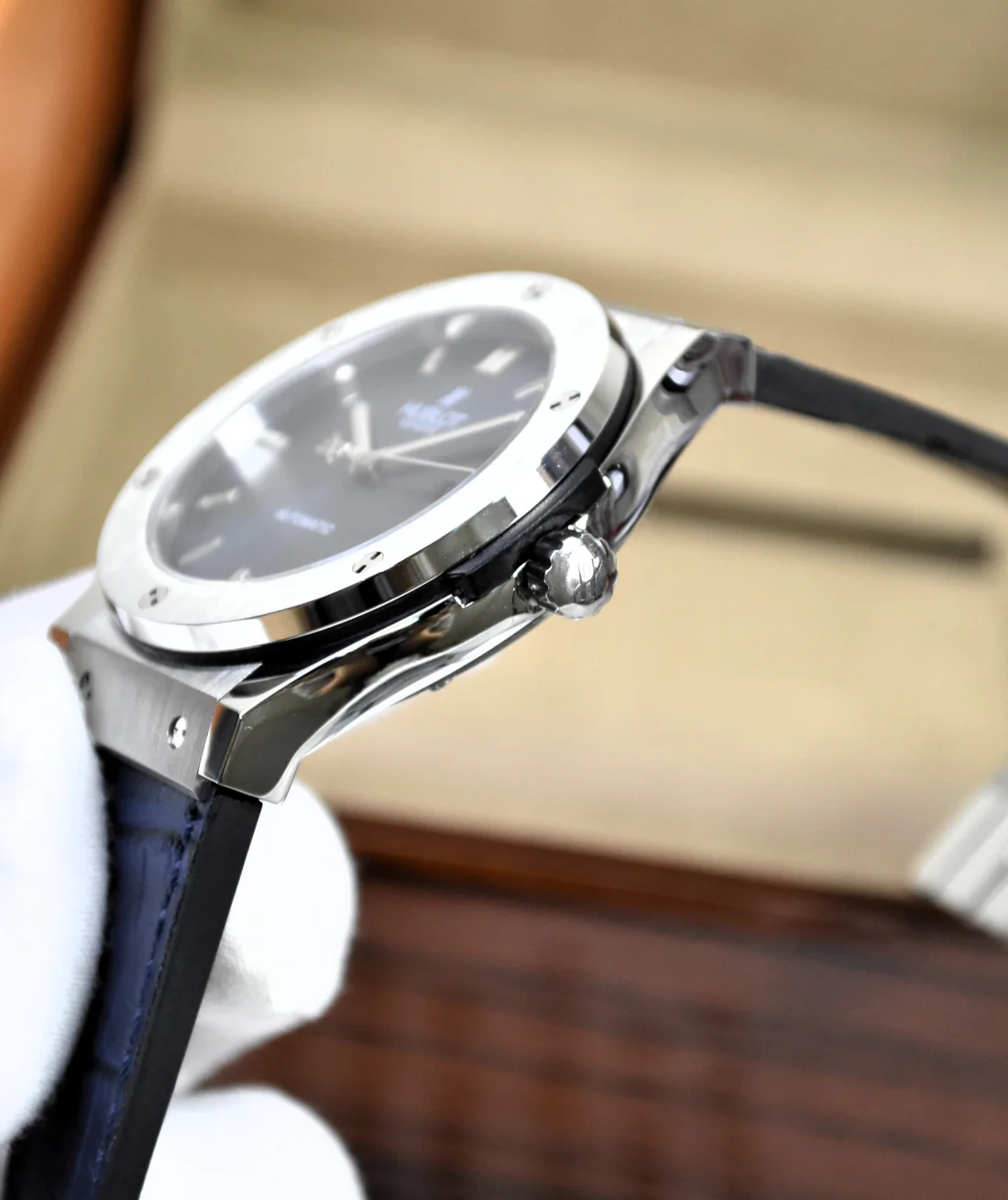 Elegant Branded Watch (Leather Strap)