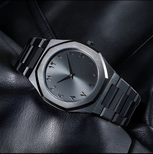 New Metel Black Aura Watch – Stylish Analog Watch for Men & Boys